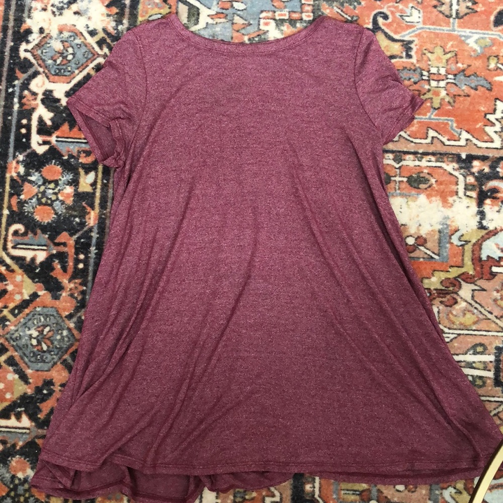 Red Heathered T-shirt Dress - Acemi 💥